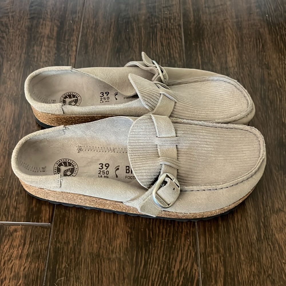 Women’s Grey Slip-On Loafers with Buckle - Picture 4 of 7